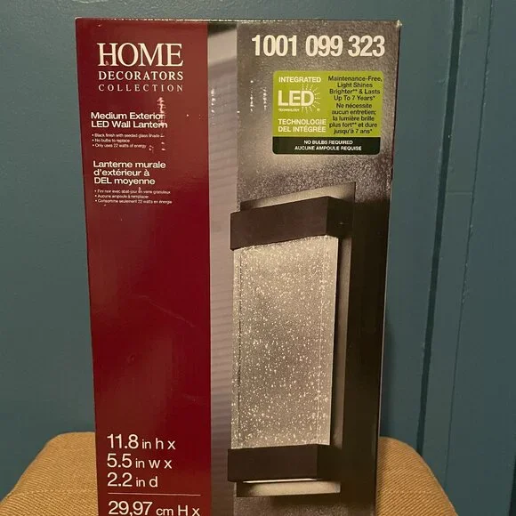 Home Decorators Collection Medium Exterior LED Wall Lantern - Picture 1 of 5